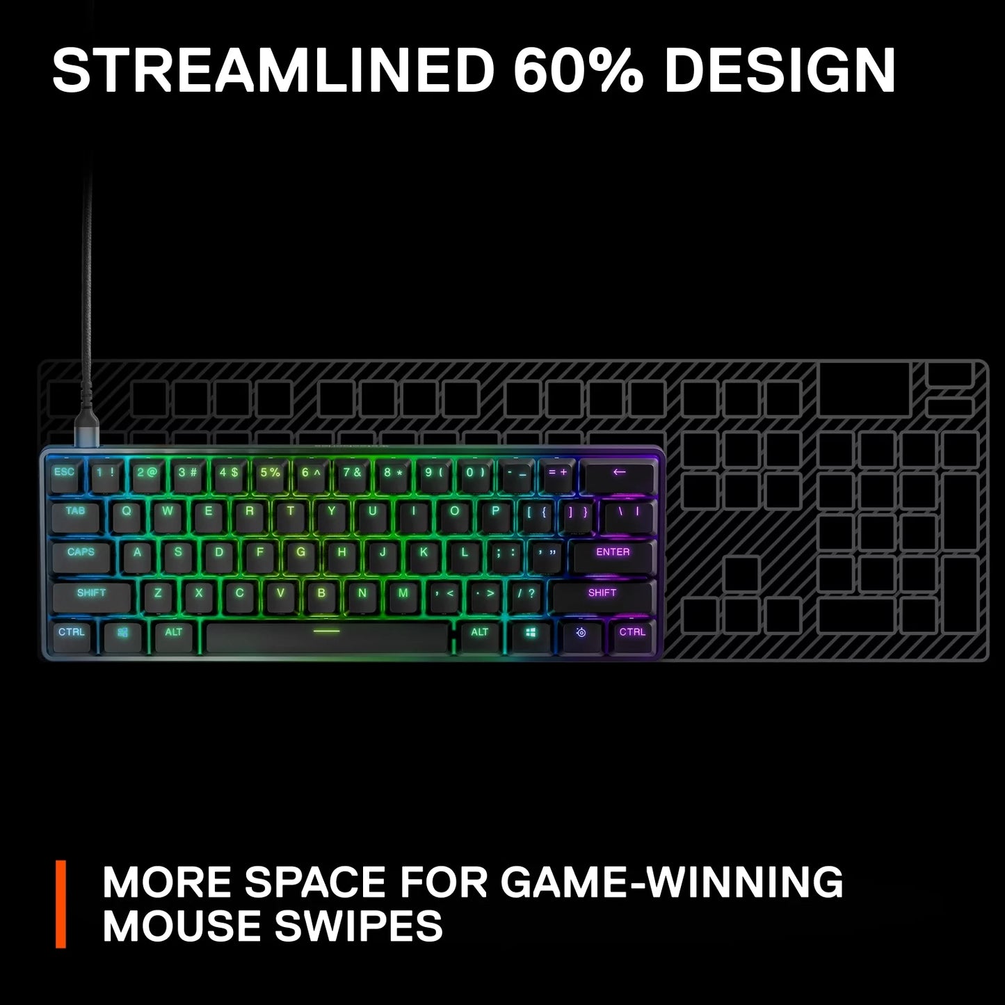 - Apex 9 Mini 60% Wired Optipoint Adjustable Actuation Switch Gaming Keyboard with RGB Lighting - Black